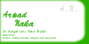 arpad maka business card